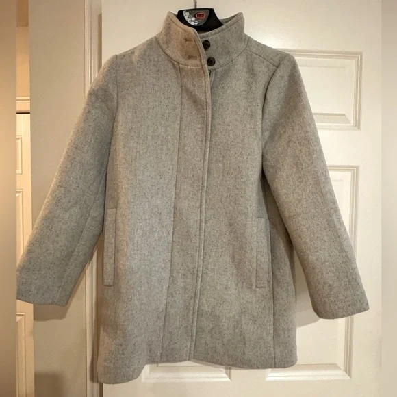 J Crew Italian Wool Coat Jacket Light Gray - Picture 1 of 4